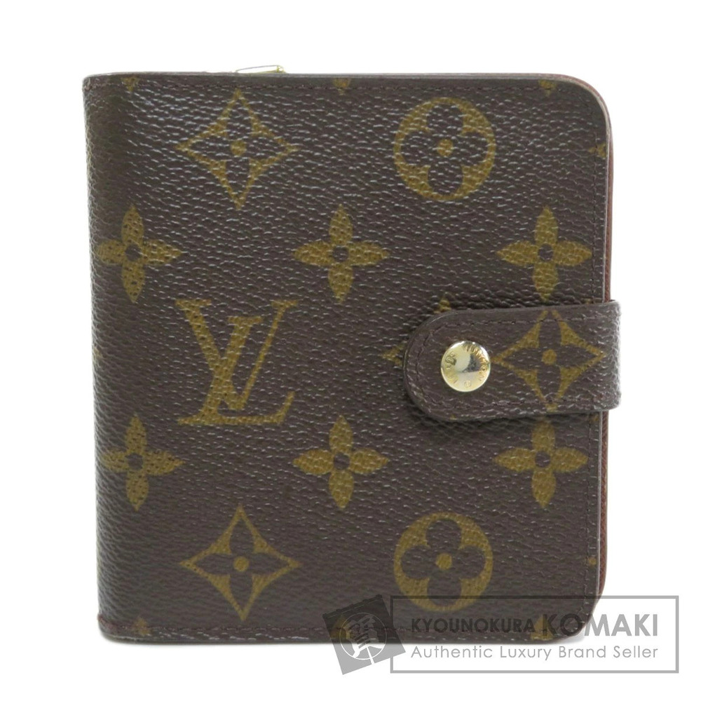 Louis Vuitton Compact Zip Monogram Bi fold Wallet Canvas